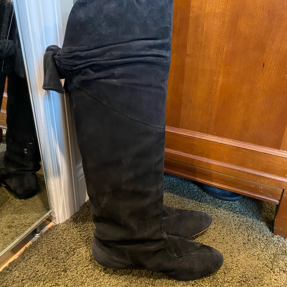 Over the knee suede boots